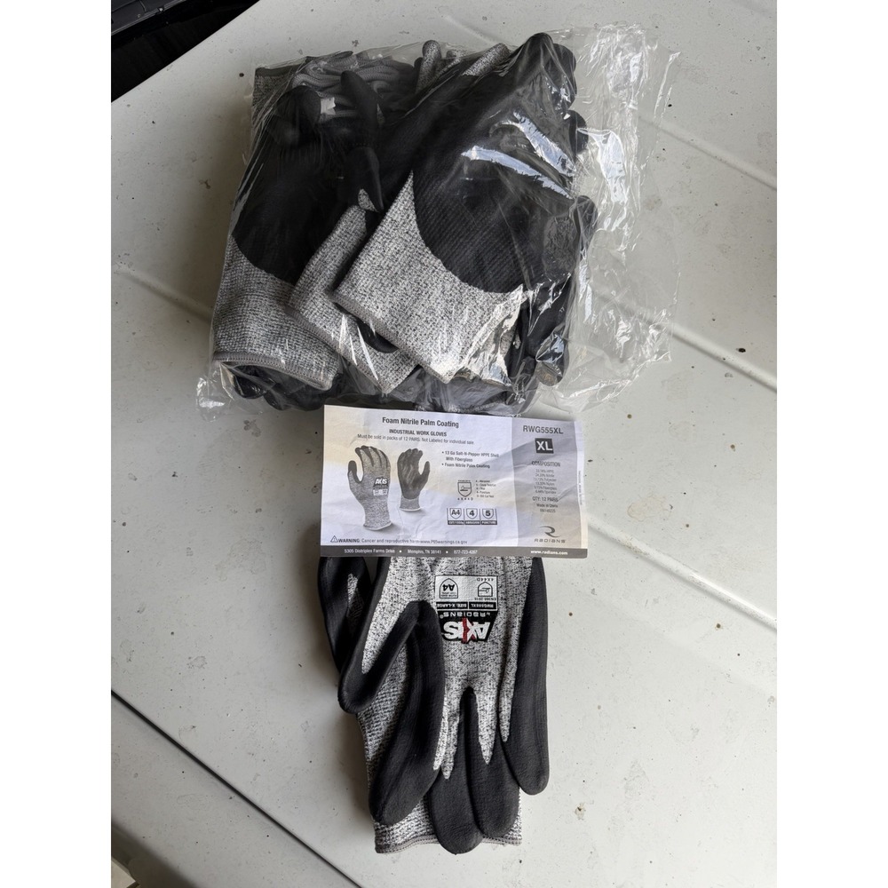 12 Pack Radians AXIS A4 Cut Protection Work Gloves XLarge RWG555XL